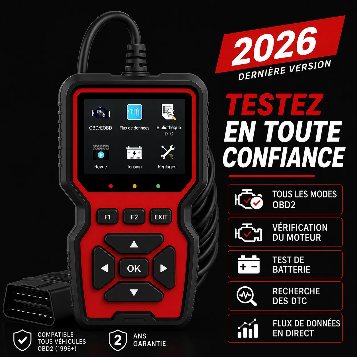 Scanner OBD2 pour voiture - Outil de diagnostic automobile